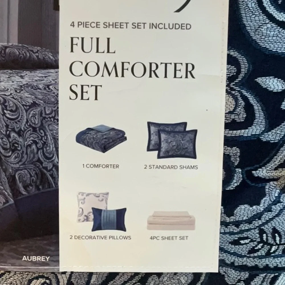Madison Park Blue and Silver Comforter Set